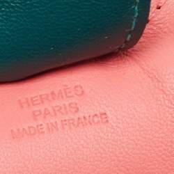 Pre Owned Hermes Rose Azalee/Malachite/Lime Milo Leather and Horse Hair GriGri Rodeo Bag Charm MM