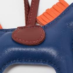 Hermes Bleu de Malte/Orange Poppy/Rouge H Milo Leather GriGri Rodeo Bag Charm PM