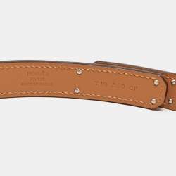 مملوكة مسبقًا Hermes Gold Epsom Leather Palladium Finish Kelly 18 Belt Adjustable