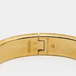 Hermes Clic H White Enamel Gold Plated Bracelet