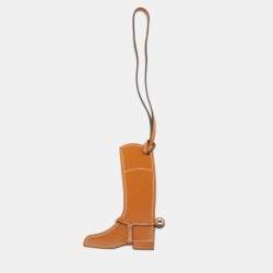 Hermes Natural Sable/Bleu Zellige Veau Butler and Swift Leather Paddock Boot Bag Charm