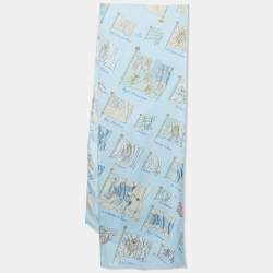 Hermes Blue Pavois Silk Muffler