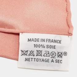 Hermes Pink Carosses d'Or Silk Scarf