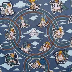 Hermès Bleu Jean Carres Volants Silk Scarf 45