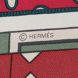 Hermes Pink/Green La Danse Des Amazones Silk Scarf