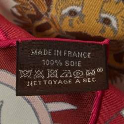 Hermes Pink/Green La Danse Des Amazones Silk Scarf