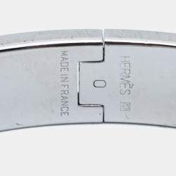 Pre Owned Hermes Clic H Enamel Palladium Plated Bracelet