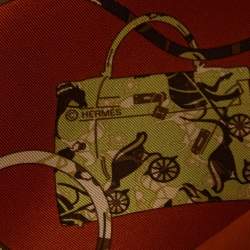 Pre Owned Hermès Burnt Orange/Brown Kelly en Caleche Silk Scarf
