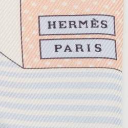 Hermes Multicolor Lion Tiger Print Silk Twilly