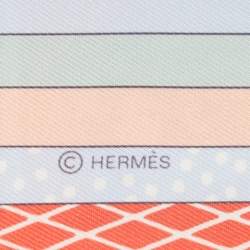 Hermes Multicolor Lion Tiger Print Silk Twilly