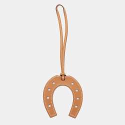 Pre Owned Hermès Natural Sable Veau Butler Leather Paddock Fer a Cheval Bag Charm