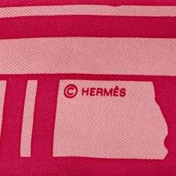 Hermès Pink Brides De Gala Print Silk Twilly