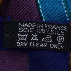 Hermès Purple Tres Kelly Print Silk Square Scarf