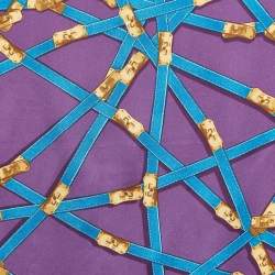 Hermès Purple Tres Kelly Print Silk Square Scarf