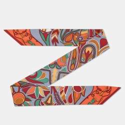 Hermès Multicolor Print Silk Hippie Twilly