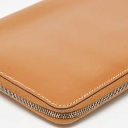 Pre Owned Hermés Naturel Vache Leather Globe Trotter Zip Agenda Cover