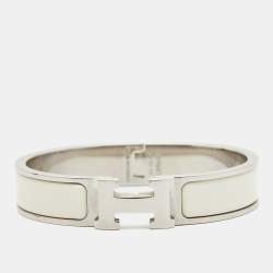Hermès Clic H Enamel Palladium Plated Bracelet