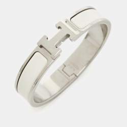 Hermès Clic H Enamel Palladium Plated Bracelet