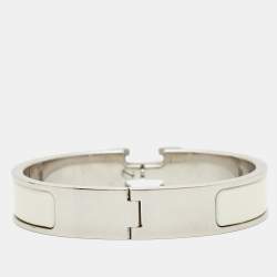 Hermès Clic H Enamel Palladium Plated Bracelet