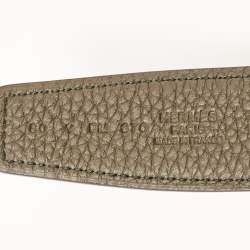 Hermes Graphite/Vert De Gris Chamonix and Togo Leather Agora Buckle Belt 80 CM