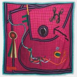 Pre Owned Hermès Multicolor Print Cashmere and Silk Bete De Concours Scarf