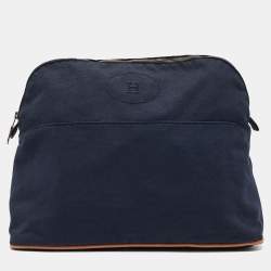 Hermes Bleu Indigo Canvas Bolide Case