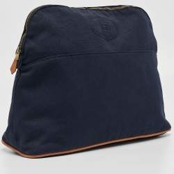 Hermes Bleu Indigo Canvas Bolide Case