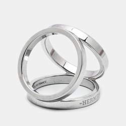 Pre Owned Hermes Trio Palladium Plated Scarf Ring