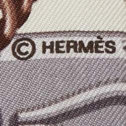 Hermes Beige Maillons Silk Twilly Scarf