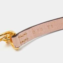 Hermès Etrier Leather Gold Tone Double Tour Bracelet