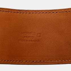 Pre Owned Hermes Collier De Chien Alligator Leather Gold Plated Bracelet