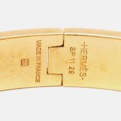 Hermes Clic H Enamel Gold Plated Bracelet
