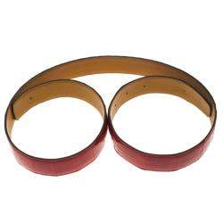 Pre Owned Hermes Red Porosus Crocodile Belt Strap 90 CM