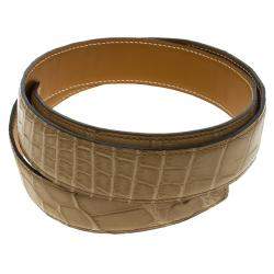 Pre Owned Hermes Beige Alligator Belt Strap 85 CM