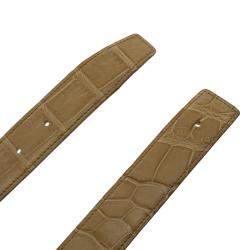 Pre Owned Hermes Beige Alligator Belt Strap 85 CM