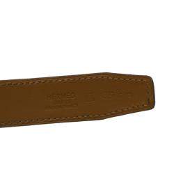 Pre Owned Hermes Brown Ostrich Belt Strap 85 CM