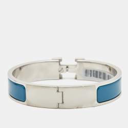 Hermès Clic H Enamel Palladium Plated Bracelet