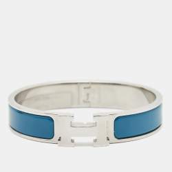 Hermès Clic H Enamel Palladium Plated Bracelet