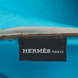 Pre Owned Hermès Blue Cotton Foulard Losange Scarf
