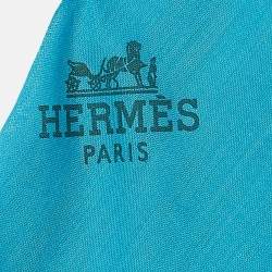 Pre Owned Hermès Blue Cotton Foulard Losange Scarf