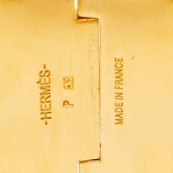 Pre Owned Hermes Clic Clac H Enamel Gold Plated Extra Wide Bracelet