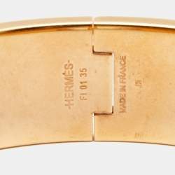 Pre Owned Hermes Clic Clac H Enamel Gold Plated Bracelet