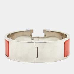 Hermes Clic Clac H Enamel Palladium Plated Bracelet