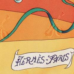 Hermes Vintage Multicolor Jacquard Silk Le Carnaval de Venise Scarf
