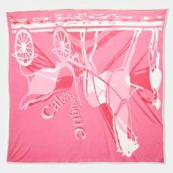 Hermes Pink Fluid Jersey Caleche Elastique Scarf