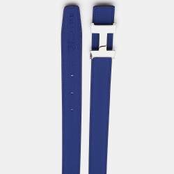 Hermes Bleu Marine/Bleu Electrique Box and Togo Leather Constance Reversible Belt 90 CM