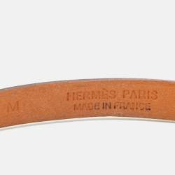 Hermes Micro Rivale Grey Leather Bracelet M
