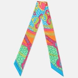 Hermès Multicolor Silk La Promenade du Matin Twilly Scarf