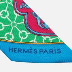 Hermès Multicolor Silk La Promenade du Matin Twilly Scarf
