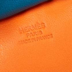Hermes Feu/Bleu Izmir/Celeste Milo Leather GriGri Rodeo Bag Charm MM